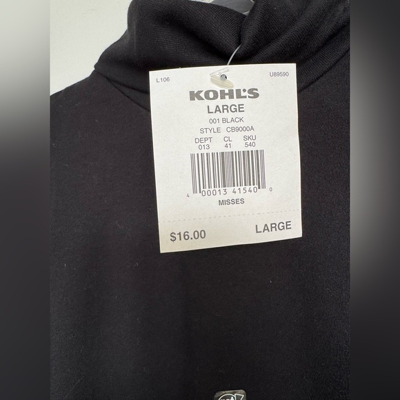 Croft & Barrow Women's Black Turtleneck Sweater LARGE - Picture 3 of 4